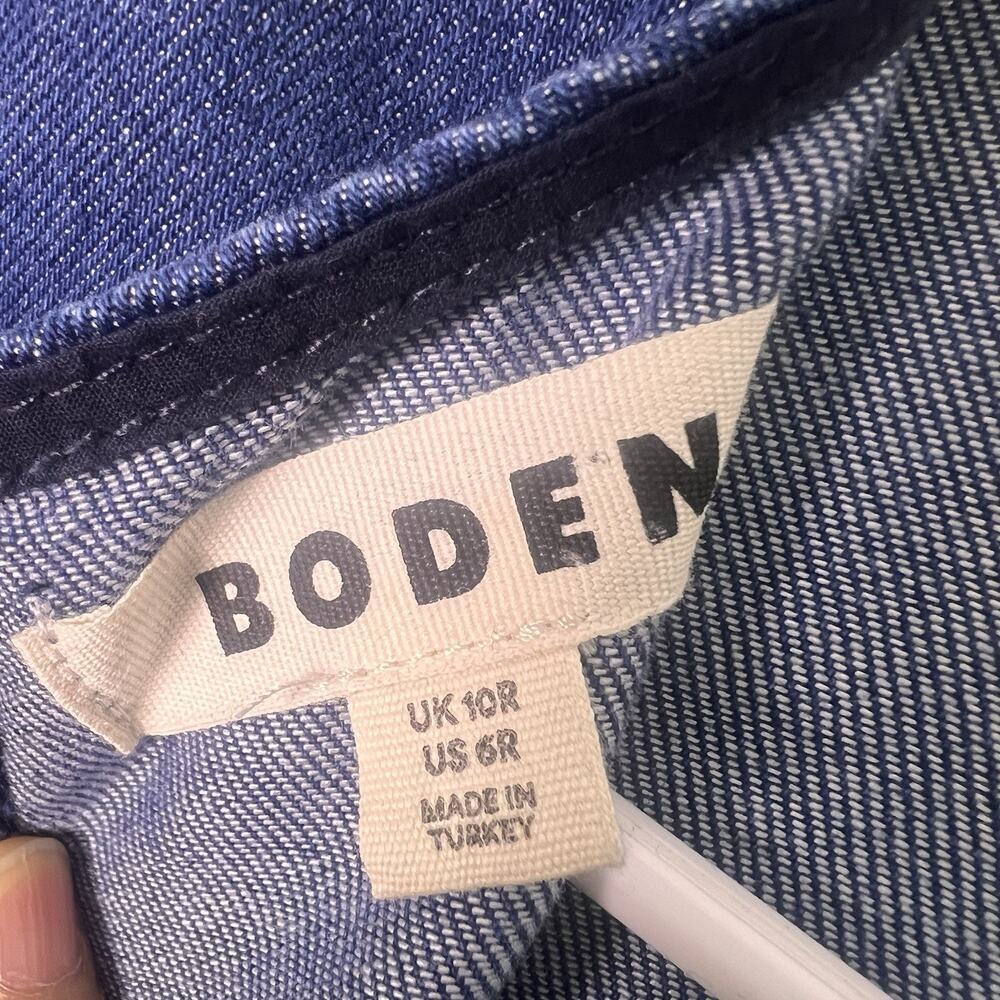 Boden denim Dress Sz 6 Blouson Shift Tencel Chambray Long Sleeve Babaydoll Sprin - Picture 11 of 14